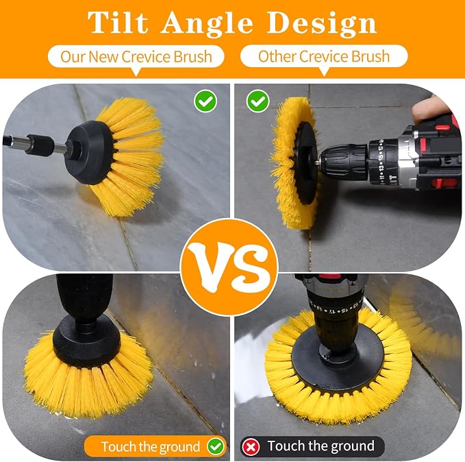 Grout Brush for Drill, 2025 New Crevice Cleaning Brush Set, for Tile Grout - Image 3