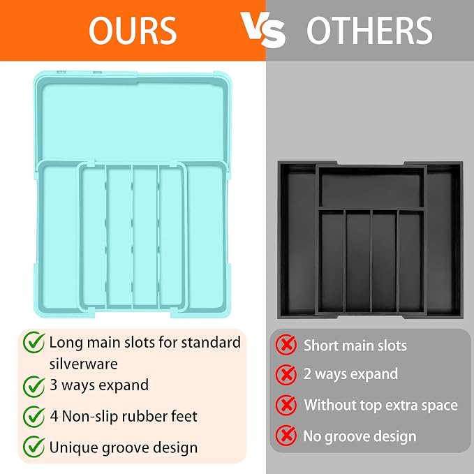 Silverware Organizer Expandable Silverware Drawer Organizer Adjustable Drawer - Image 6