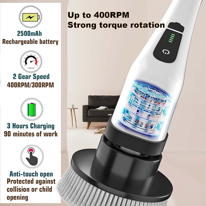 MGLSDeet Electric Spin Scrubber Scrub Brush, Rechargeable Cleaning Brush - Image 5