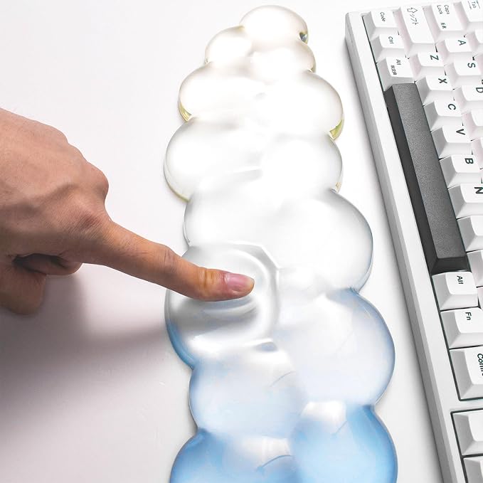 Ergonomic Gel Cloud Keyboard and Mouse Wrist Rest Set – Clear Wrist Rest - Image 6