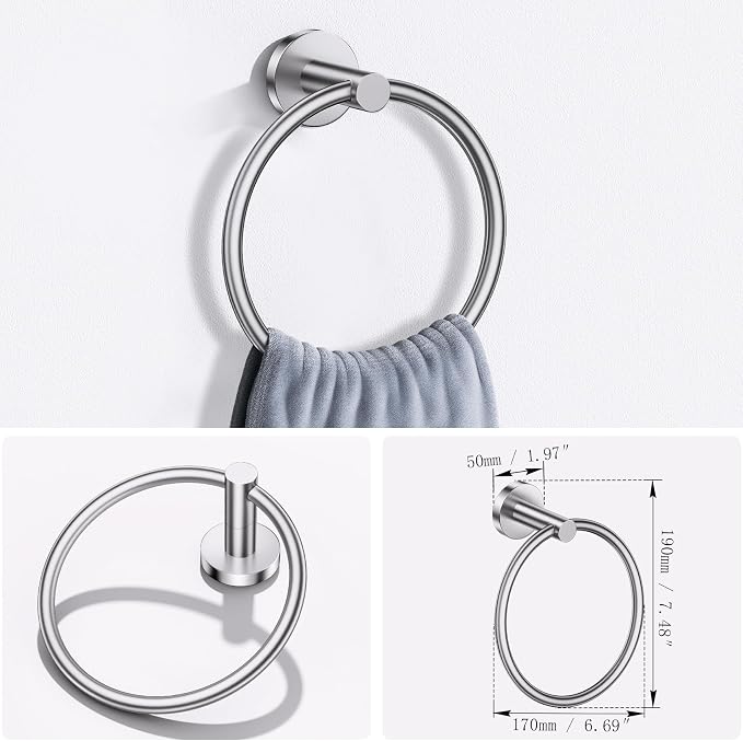Lairuier Bathroom Hardware Set, 4-pieceTowel Holder Set Include Toilet Paper - Image 4