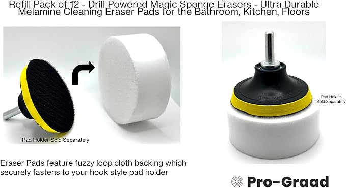 Refill Pack of 12 Drill Powered XL 4.5” Magic Sponge Erasers | Compatible - Image 5
