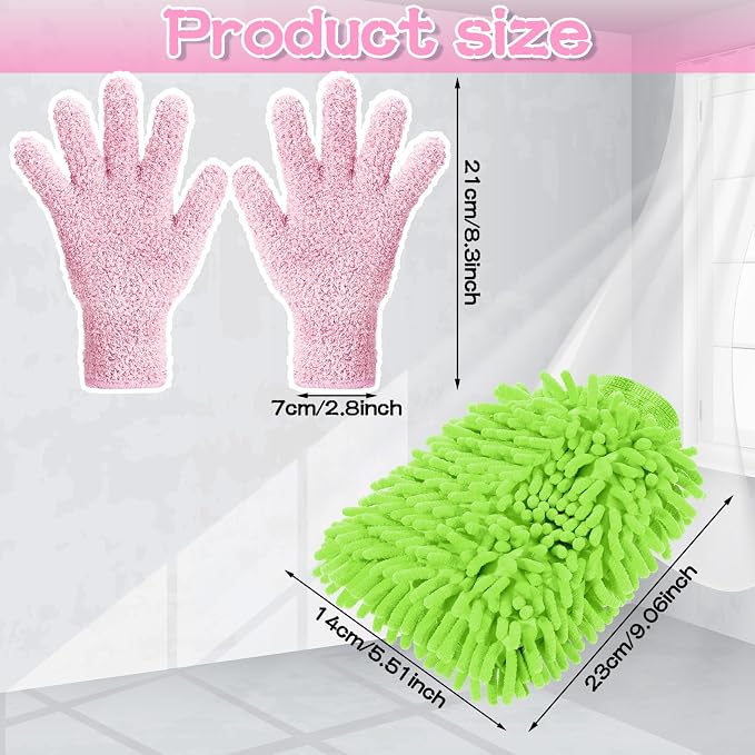 6 Pcs Microfiber Dusting Mitt Gloves - Image 2