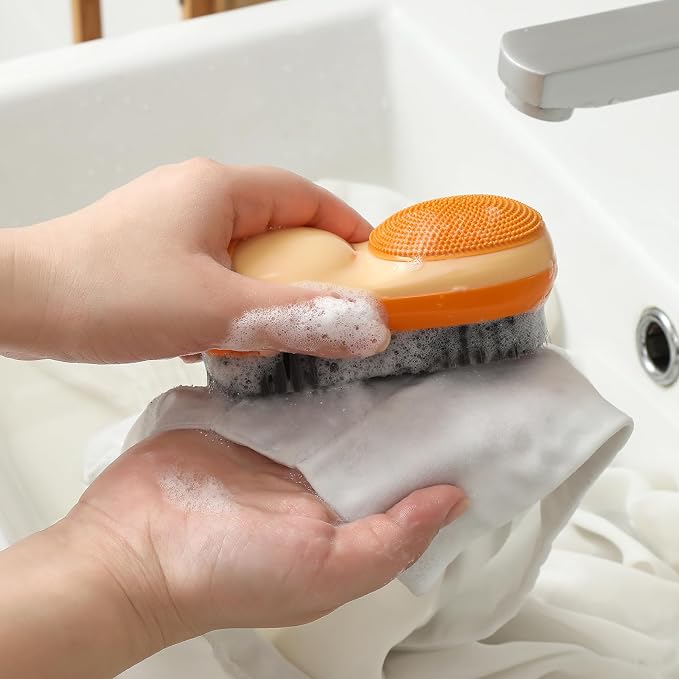 Laundry Stain Brush 2 Pack Two-Side Soft Bristle Scrub Brush - Image 2