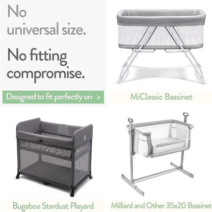 Bedside Sleeper Bassinet Sheets 35x20 Compatible with MiClassic, Milliard Bassinet and Large Bedside Sleepers – Snuggly Soft 100% Jersey Cotton – Beige + Rusty Brown – 2 Pack