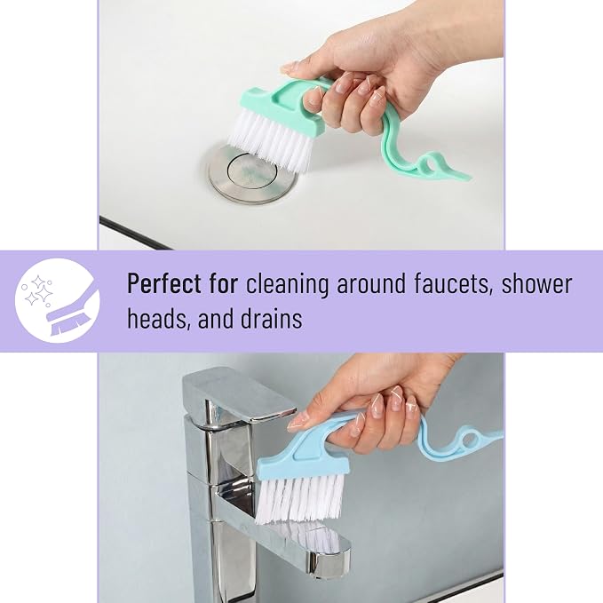 Slick- Window Track Cleaning Brush, 4 Pack, Pastel Colors Ergonomic Handle - Image 5