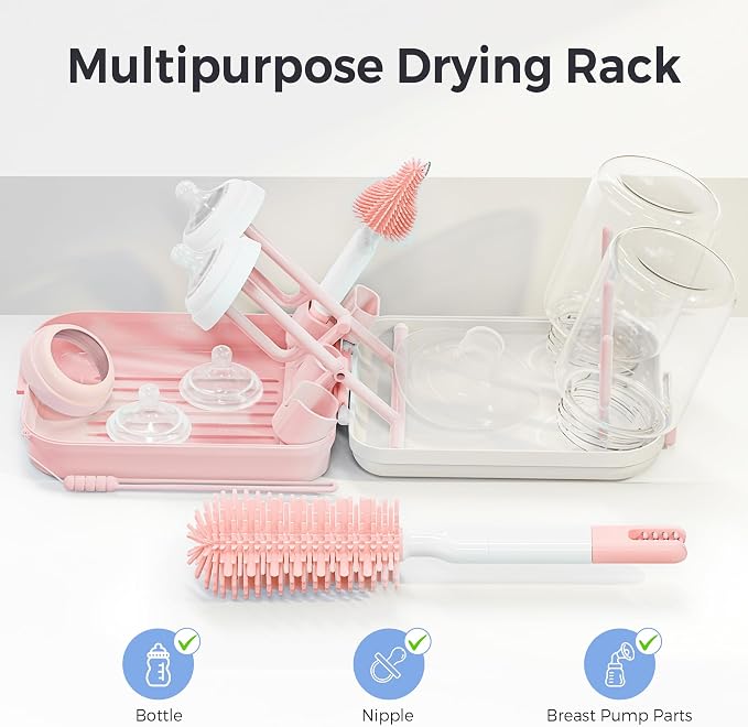 Baby Bottle Brush Set, 8 in 1 Magnetic Design Cleaner Bottle Brush Kit - Image 5