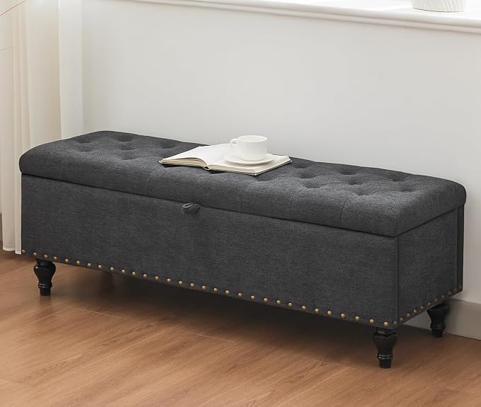 50" Storage Ottoman Bench, Tufted Ottoman by Mangodan