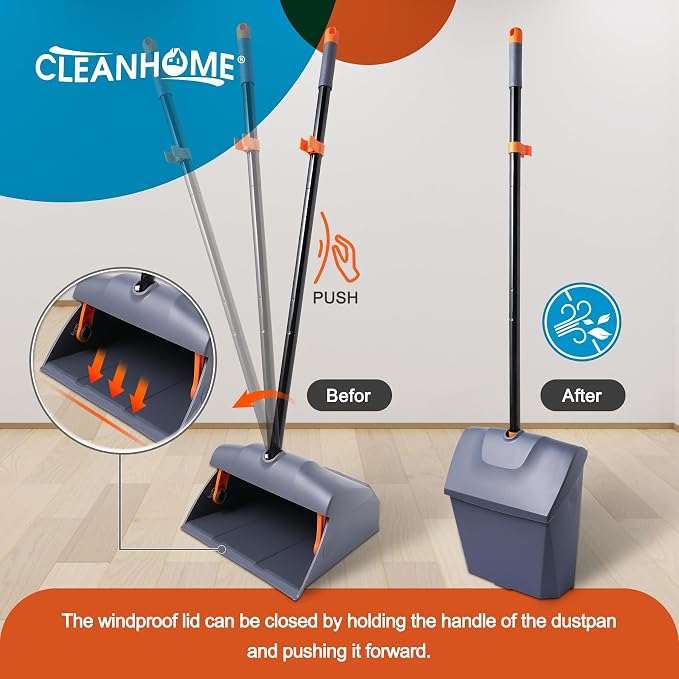 Heavy Duty Broom with Dustpan Combo Set Indoor and Outdoor Dual Purpose - Image 5