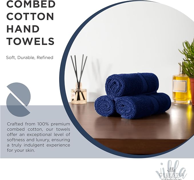 100% Cotton Hand Towel Set of 2, Sustainable, Highly Absorbent, Quick Drying - Image 2