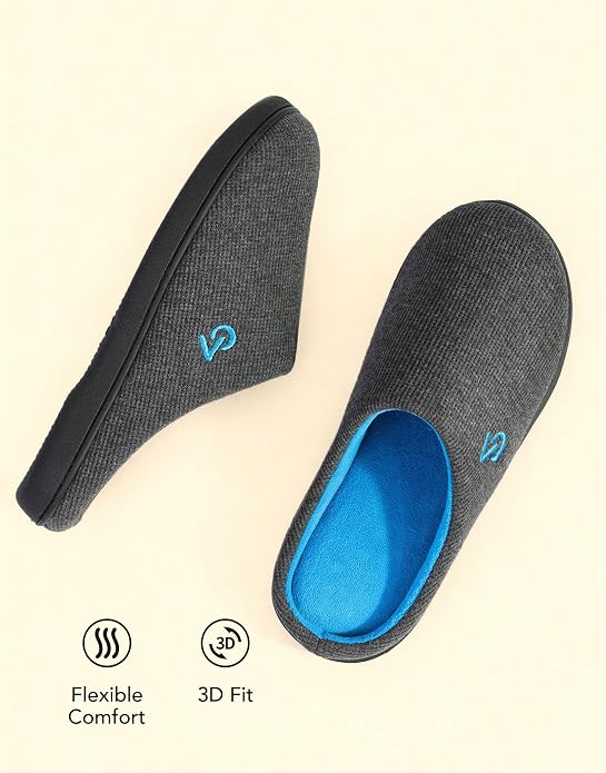 VeraCosy Men's Two-Tone Memory Foam House Slippers Indoor Outdoor Durable - Image 5