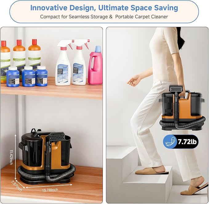 Portable Carpet & Upholstery Cleaner Machine, Handheld Spot Cleaner - Image 9