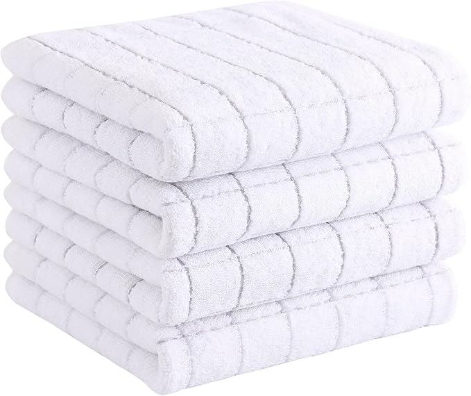 Homaxy 100% Cotton Terry Kitchen Towels, Checkered Designed, Soft and Super by Homaxy