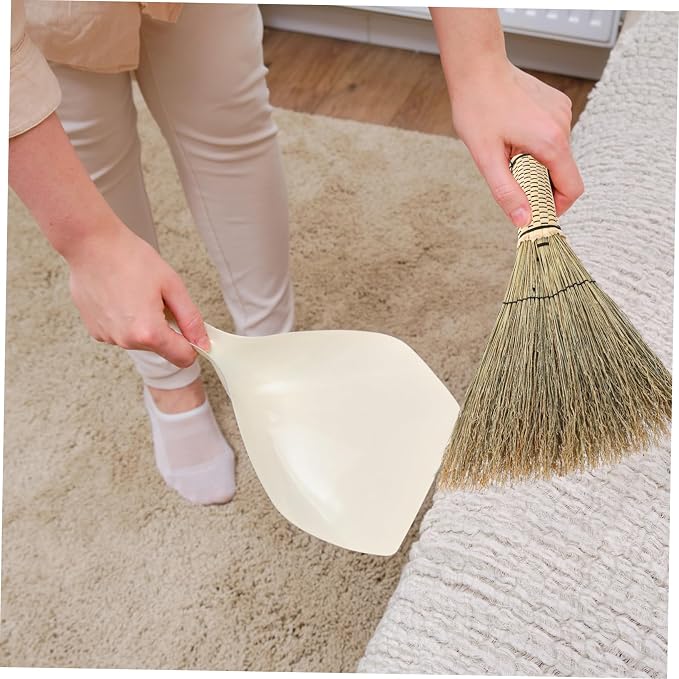Mini Woven Corn Broom with Short Handle Soft Brush - Image 2