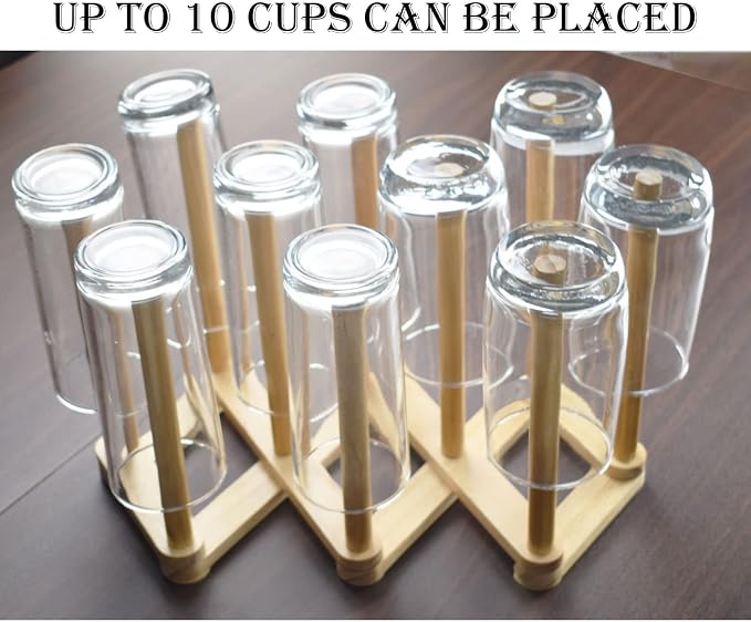 Bamboo Retractable Bottle Drying Rack Cup Dish Drying Racks, Sports Water - Image 8