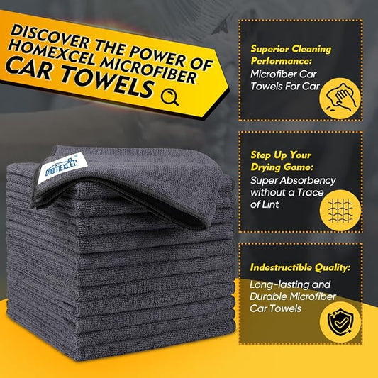 HOMEXCEL Microfiber Cleaning Cloths 12 Pack, Premium 16 x 16 inch Microfiber - Image 2