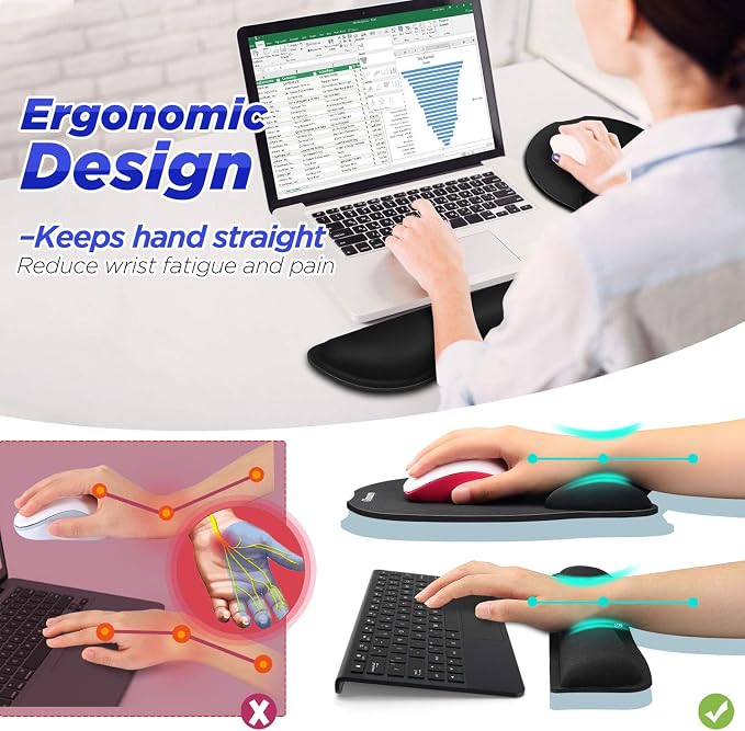 Gimars Upgrade Enlarge Superfine Fibre Soft Smooth Gel Ergonomic Mouse Pad - Image 2