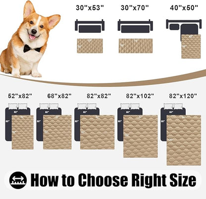 Smiry Waterproof Dog Bed Cover Blanket, Soft Reversible Pet Blanket, Washable Leakproof Cats Dogs Couch Cover for Sofa, Couch, Furniture, Plaid (82x120 Inch, Camel/Beige)