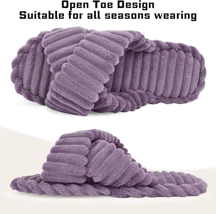 ZOORON Women's Cozy Slippers Crossbands & Durable Foam - Image 3