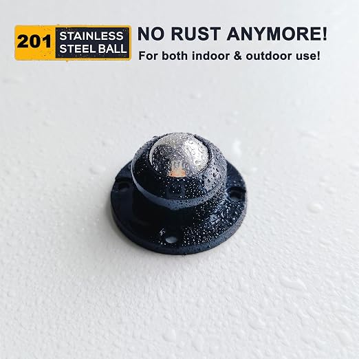 PlusRoc 4 Pack Anti-Rust Wheels Stainless Steel Self Adhesive Caster Wheels - Image 3