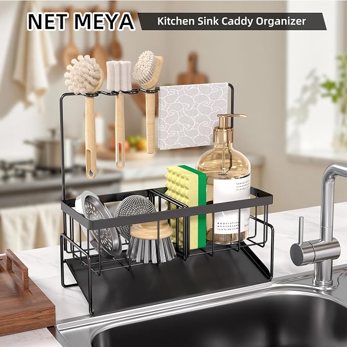 NET MEYA Sponge Holder for Kitchen Sink, Stainless Steel Sink Caddy - Image 4