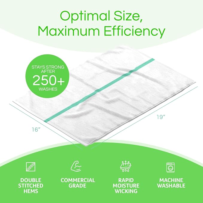 Towels N More 24 Pack 16x19 Bar Mop Towels High Absorbent Cotton Reusable - Image 3