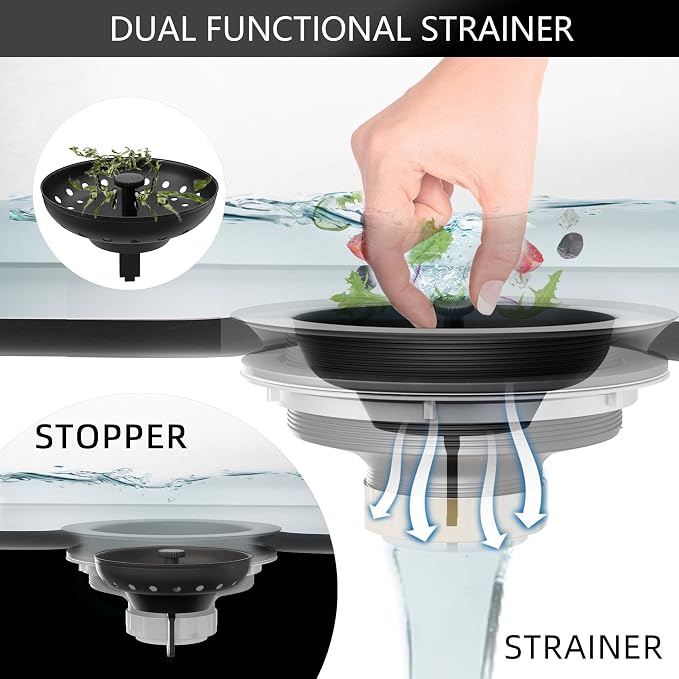 Kitchen Sink Drain Bronze 3-1/2 Inch Stainless Steel Kitchen Drain Strainer - Image 7