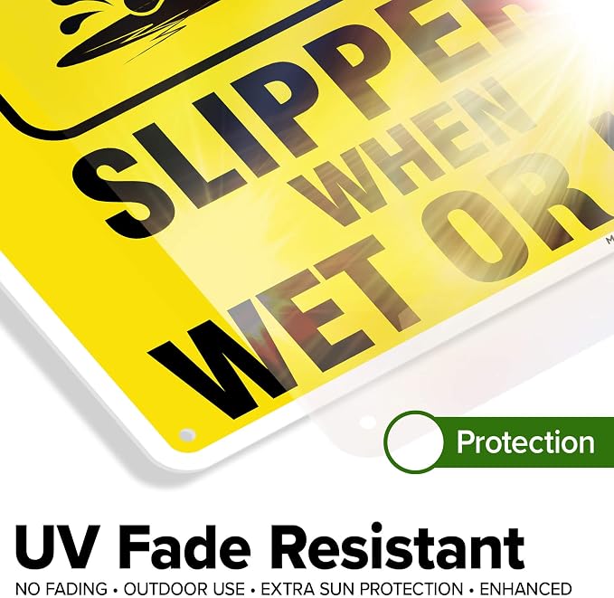 Caution Slippery When Wet Sign or ICY Sign, Fade Resistance, Indoor/Outdoor Use - Image 4