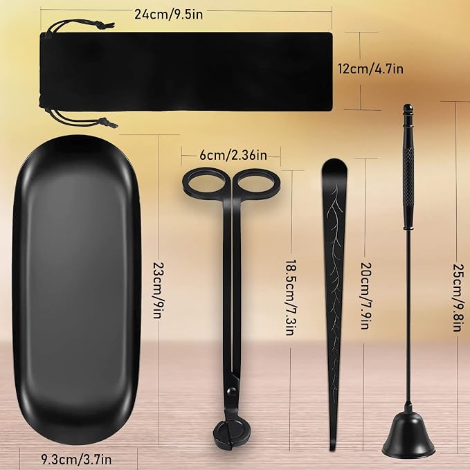 5IN1 Candle Accessory Set, Candle Wick Trimmer Cutter, Candle Snuffer & Candle - Image 5