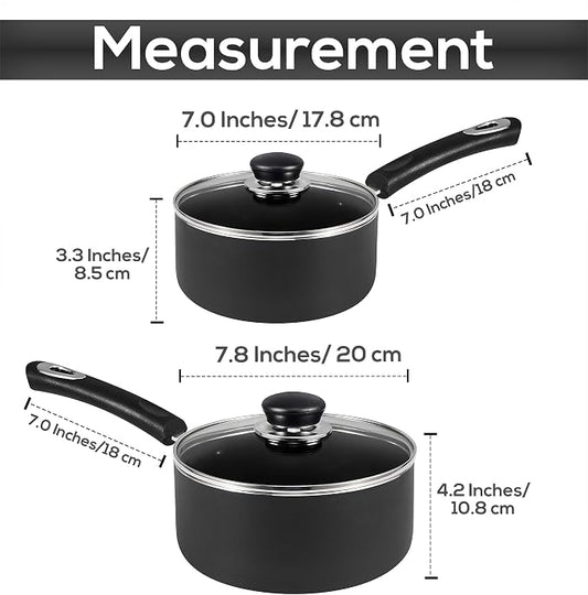 Utopia Kitchen Nonstick Stock Pot Saucepan Set - Image 2