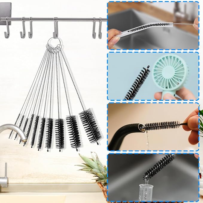 Cleaning Brushes Set, 10 Pieces 8 Inch Nylon Tube Brush + 60 Inch Flexible Long - Image 6