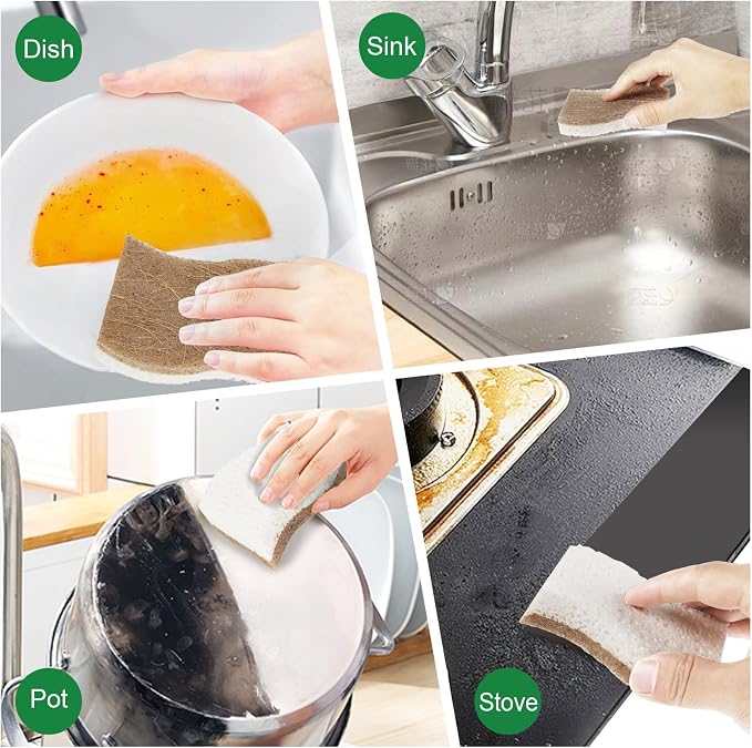 Natural Kitchen Sponge, 12 Pack Kitchen Dish Sponge - Image 7