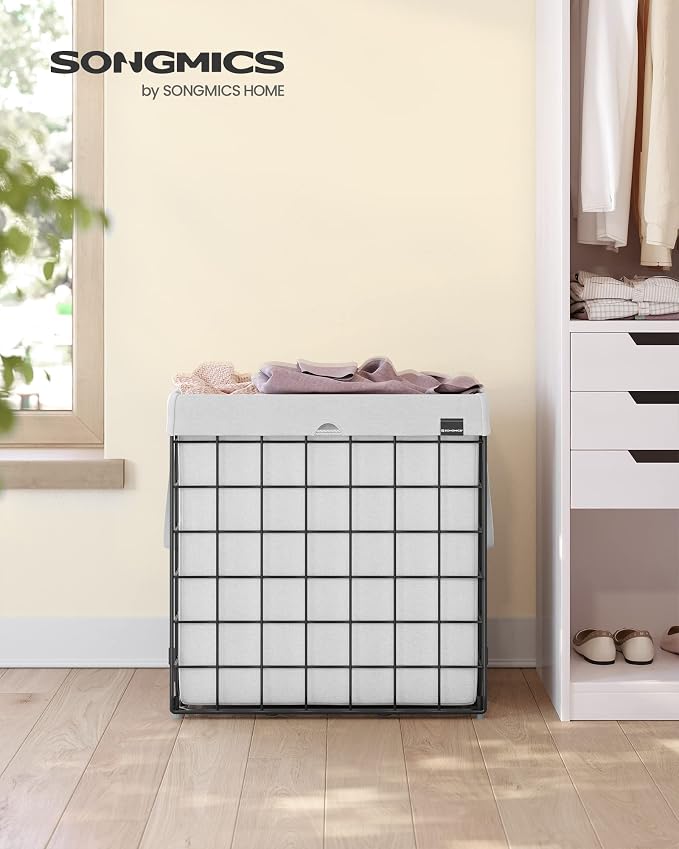 SONGMICS Laundry Hamper, 29 Gal. Laundry Basket, Collapsible Clothes Hamper - Image 2