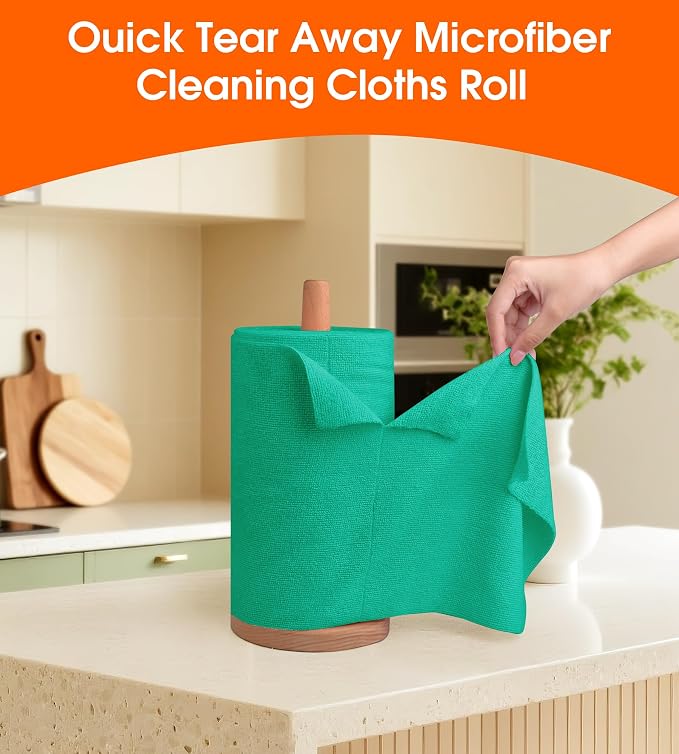 Microfiber Cleaning Cloth Roll–100 Pack, Tear Away Microfiber Towels, - Image 6