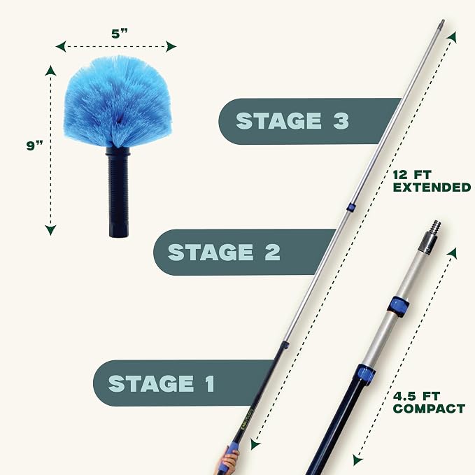 EVERSPROUT 5-to-12 Foot Cobweb Duster and Extension-Pole Combo | Hand Packaged - Image 6
