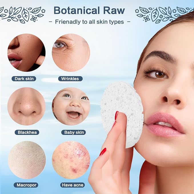60-Count Compressed Facial Sponges Natural Cellulose - Image 5