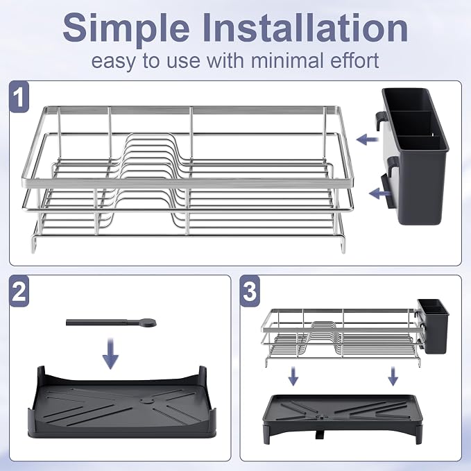 Dish Drying Rack, Rustproof Stainless Steel Dish Rack - Image 4