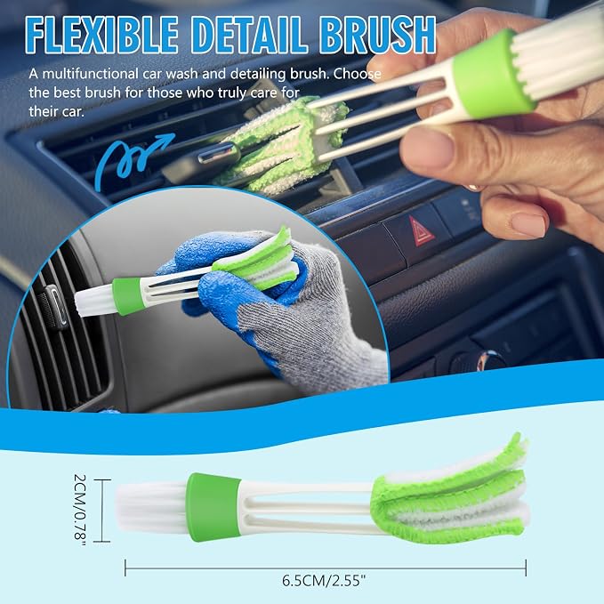 Car Wheel Brush Set, 5 Pack Soft Microfiber & Scratch-Free Deep Wheel Tire - Image 4