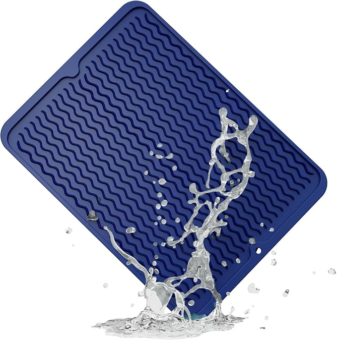 ZLR Silicone Dish Drying Mat for Kitchen Counter, Eco-Friendly Fast Dry Dish Mat by ZLR
