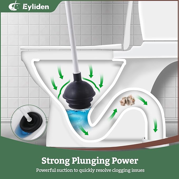 Eyliden Disposable Toilet Brush and Plunger Combo | 2-in-1 Toilet Bowl Wand Kit - Image 6