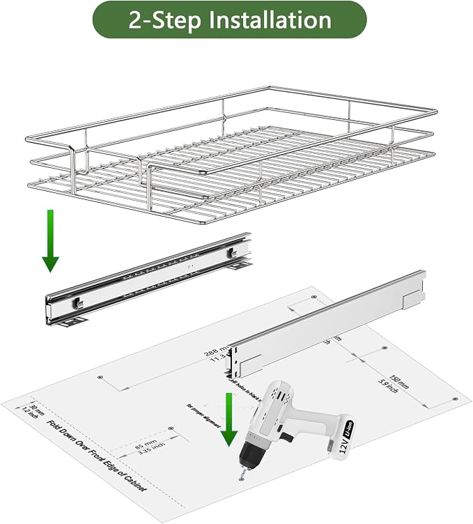 LOVMOR Pull Out Cabinet Organizer 10½"W x 21½"D, Kitchen Cabinet Pull Out - Image 8