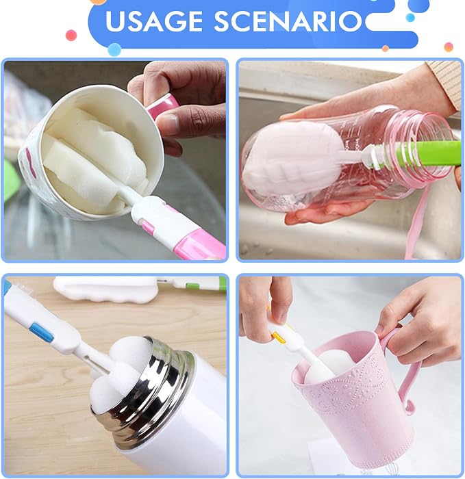 INVODA Cleaning Brush Set, Soft & Fluffy Texture, Comfortable Grip, Hanging - Image 2