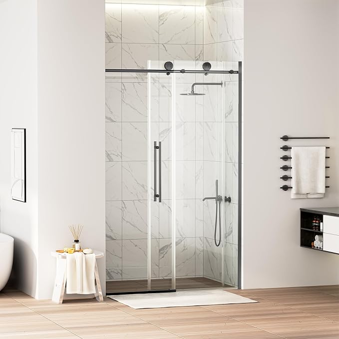 WinZo Frameless Shower Door 44-48 in W x 75 in H, Sliding Shower Door by winzo