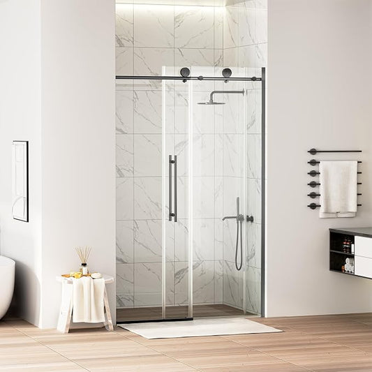 WinZo Frameless Shower Door 44-48 in W x 75 in H, Sliding Shower Door by winzo