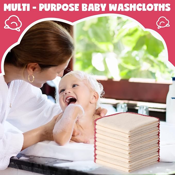 meekoo 45 Pcs Unbleached Flannel Cloth Baby Wipes Reusable Baby Diapers Wipes 8 - Image 7