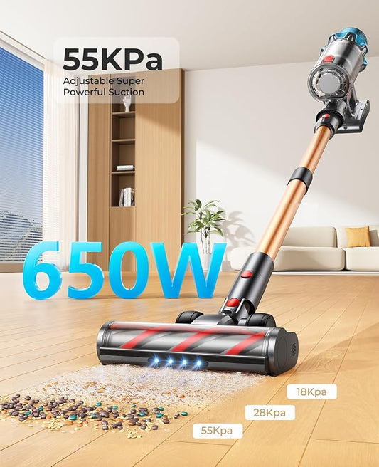 Cordless Vacuum Cleaner 650W/55Kpa, Stick Vacuum Cleaners 70 Mins Max Runtime - Image 2