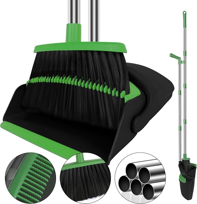 Green Broom with Dustpan Combo Set by UDUK