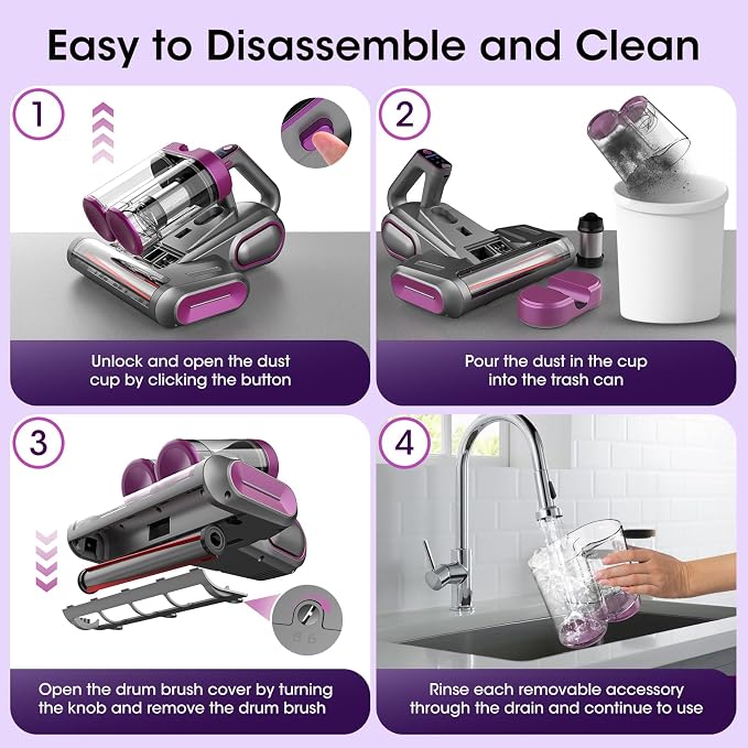Bed Mattress Vacuum Cleaner Cordless 16Kpa Handheld Vacuum, Vacuum Cleaner - Image 7