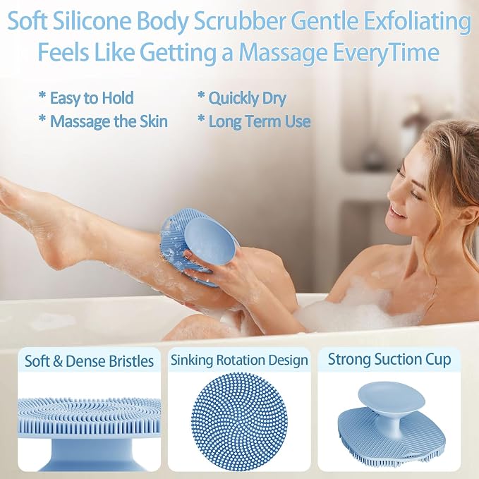 Soft Silicone Body Scrubber Gentle Like a Hand Exfoliating Your Skin and Build - Image 7