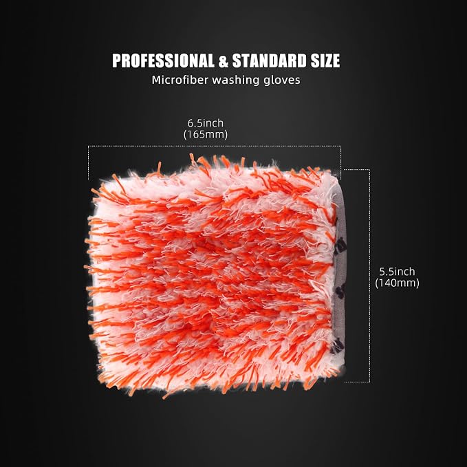 SPTA Microfiber Car Wash Mitt for Small Area, Plush Fiber Cloth Material - Image 2